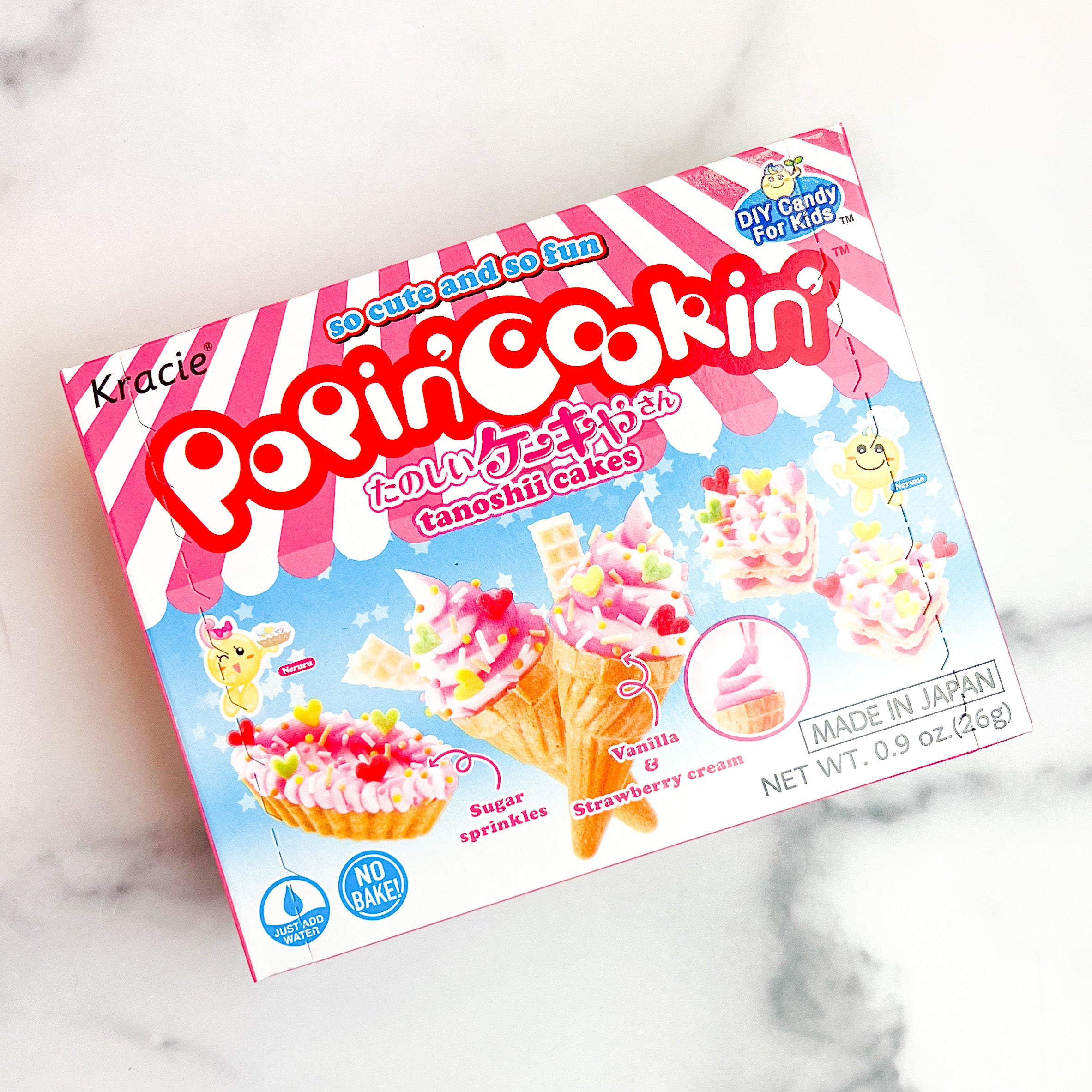 Kracie Popin' Cookin' Tanoshii Cakes, Vanilla & Strawberry Cream - 0.9 oz