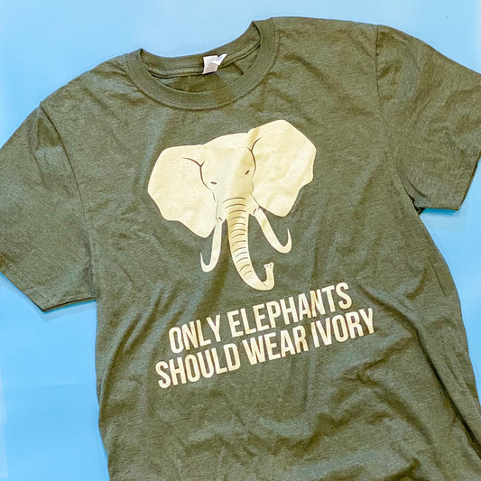 Green Only Elephants - Tshirt