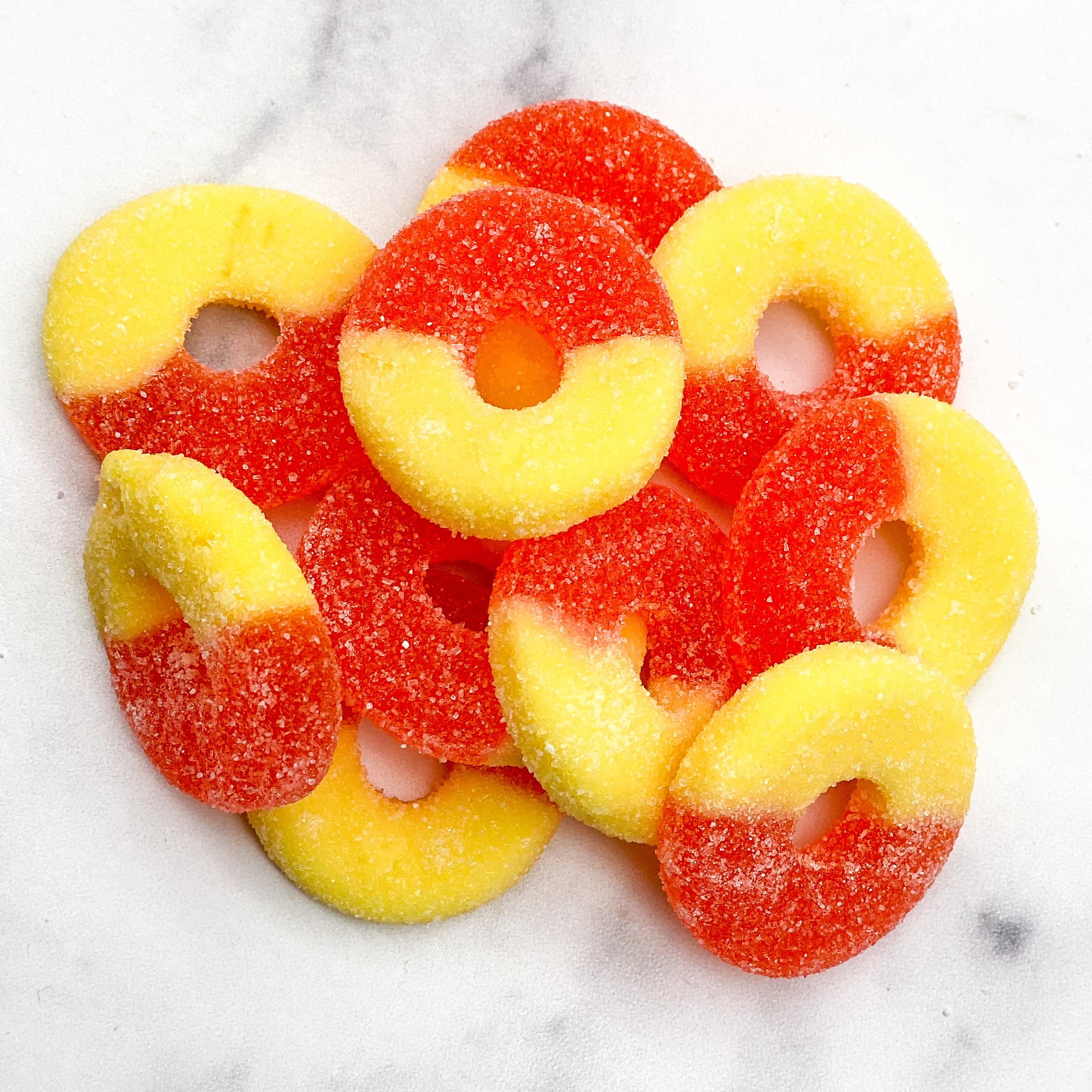 Peach Gummi Rings Mister Ed's Elephant Museum & Candy Emporium