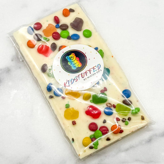 Homemade White Chocolate Kidstuffed Bar