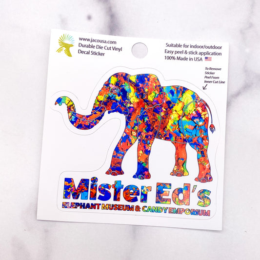 Tie-Dye Elephant 4' Vinyl Decal